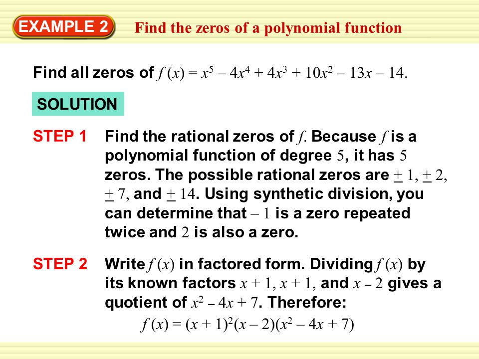How to Write Polynomial Functions When Given Zeros